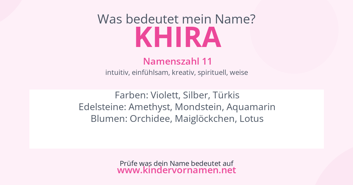 Was bedeutet der Name Khira?