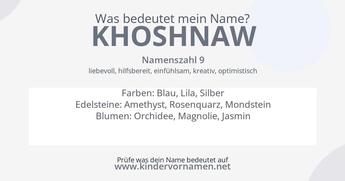 Was bedeutet der Name Khoshnaw?