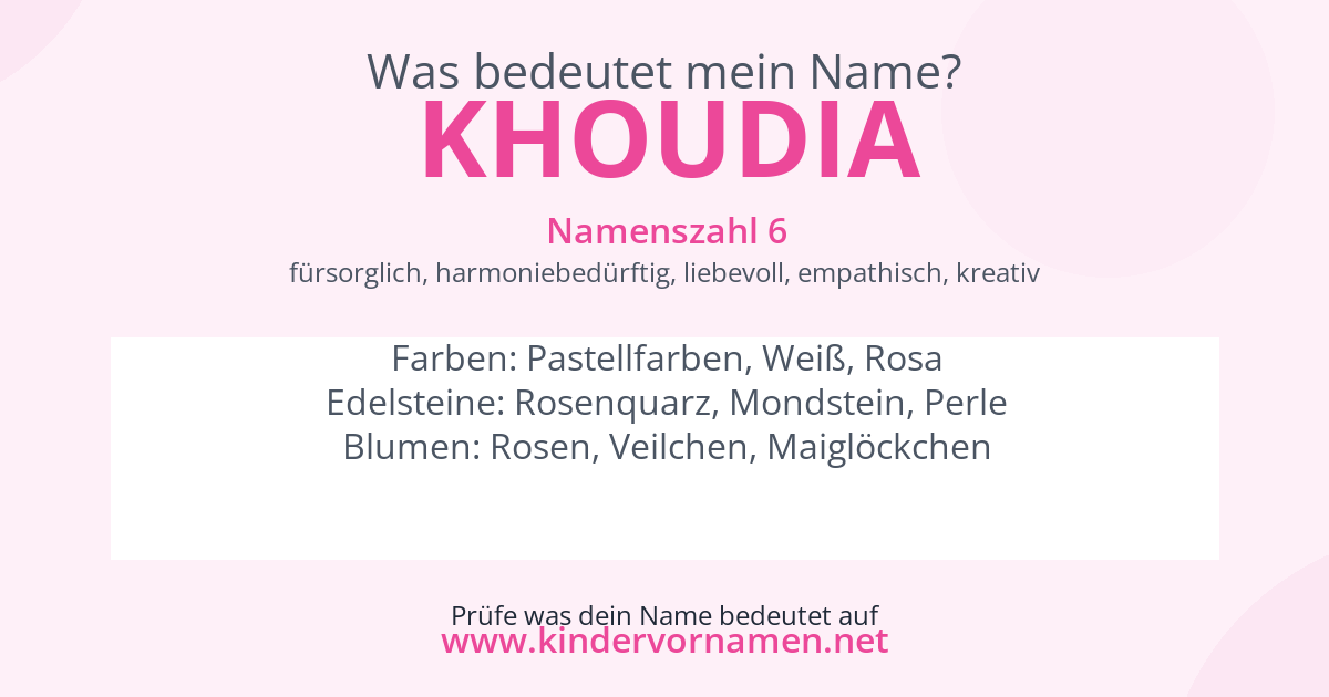 Was bedeutet der Name Khoudia?