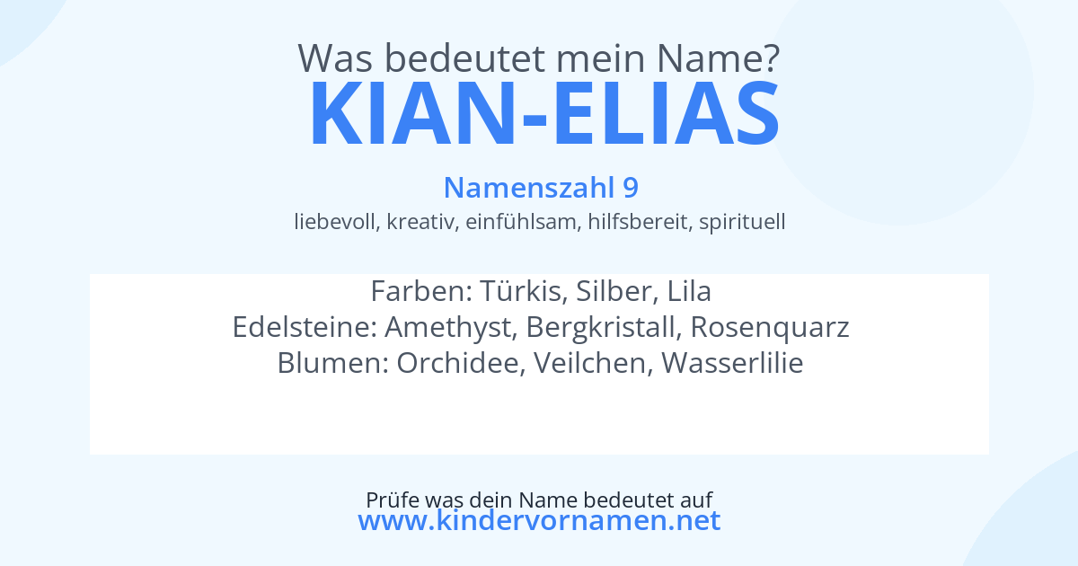 Was bedeutet der Name Kian-Elias?