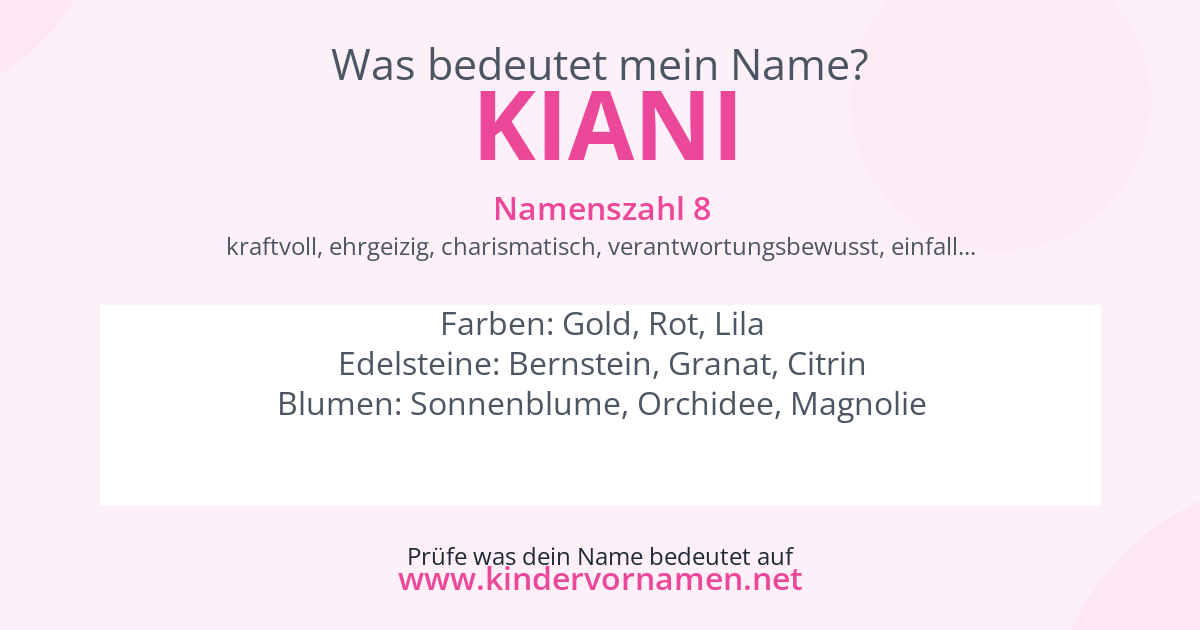 Was bedeutet der Name Kiani?