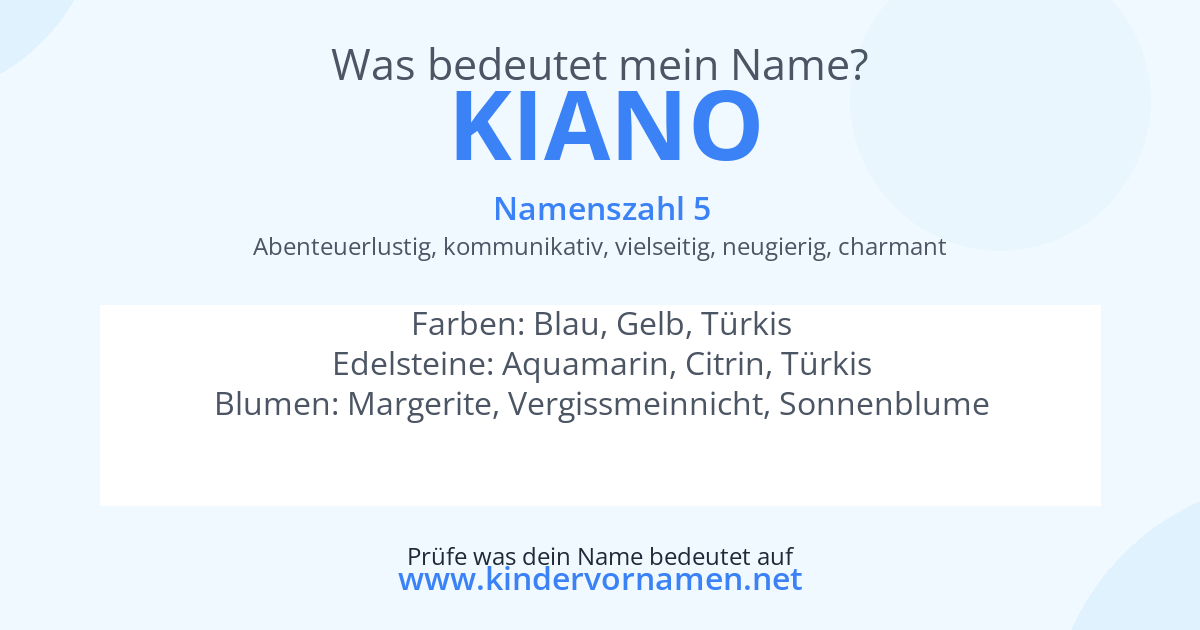 Was bedeutet der Name Kiano?