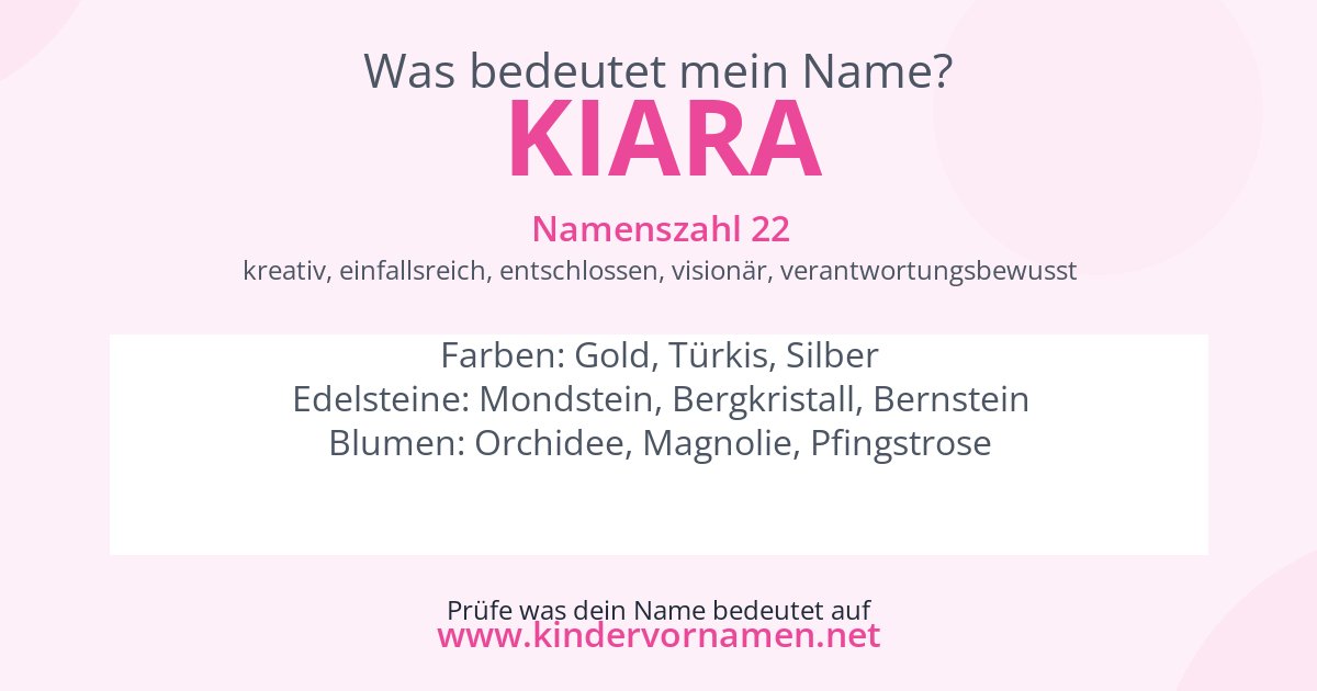 Was bedeutet der Name Kiara?