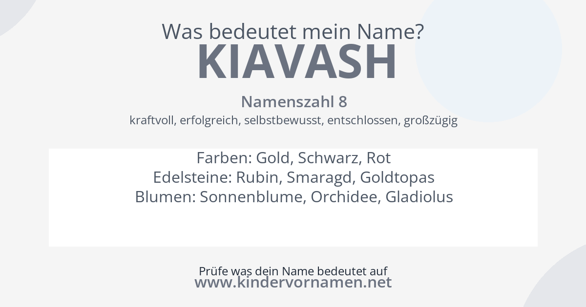 Was bedeutet der Name Kiavash?