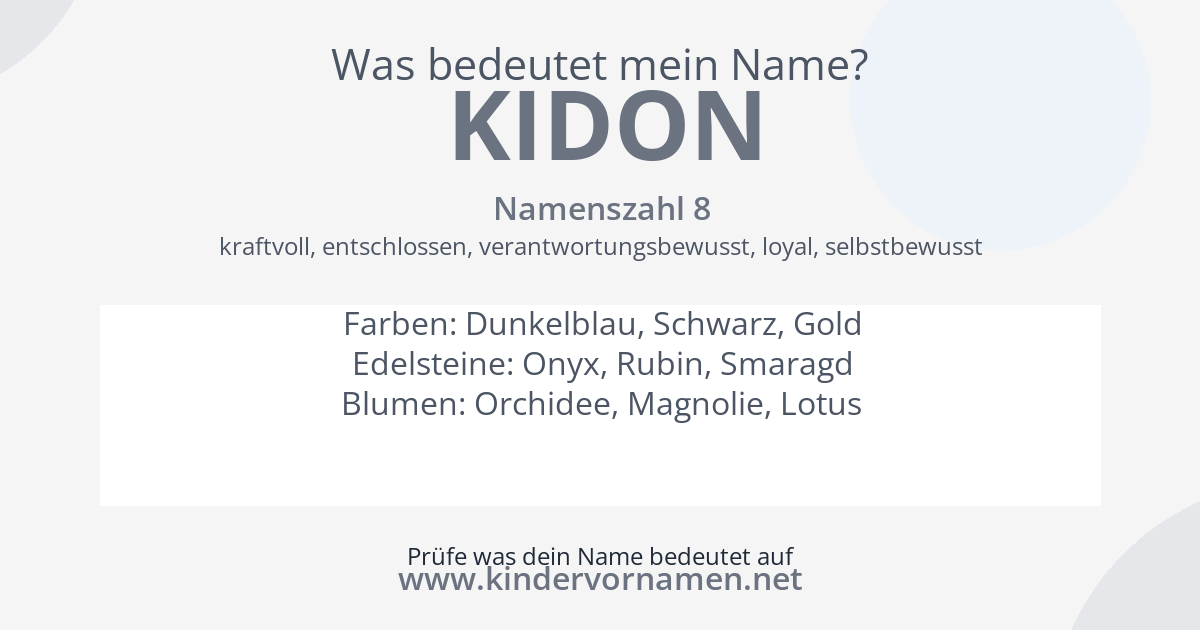 Was bedeutet der Name Kidon?