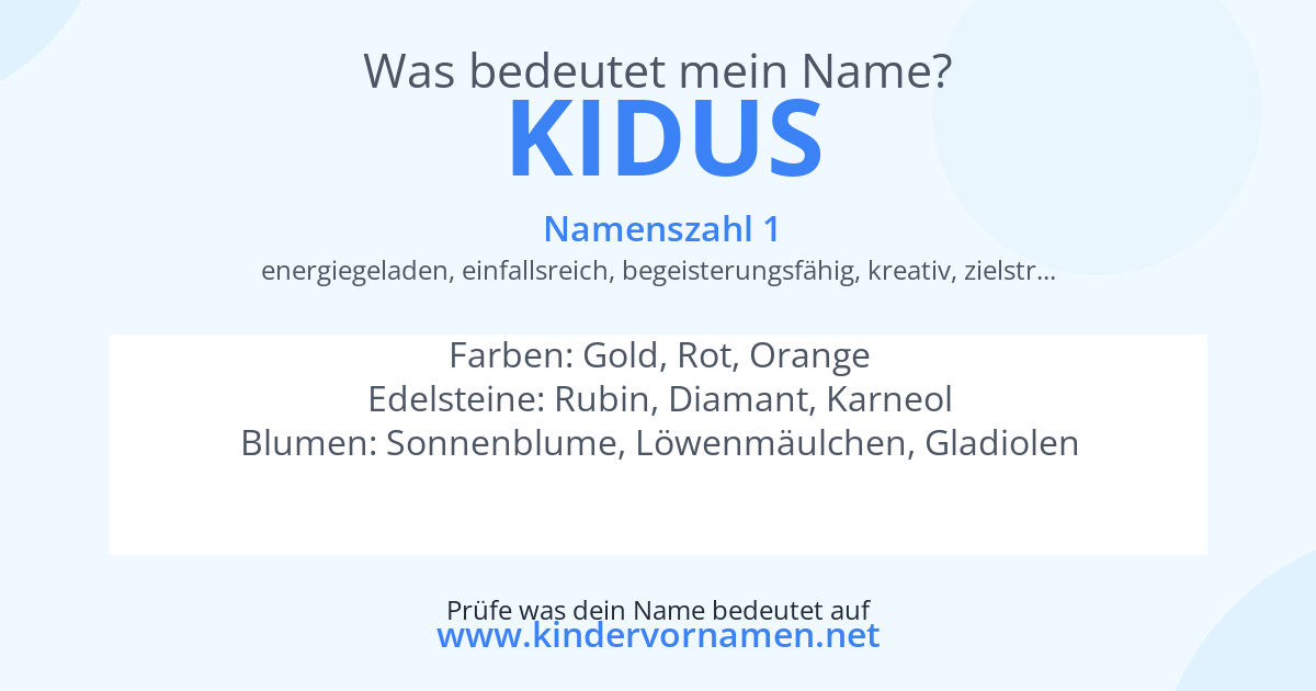 Was bedeutet der Name Kidus?