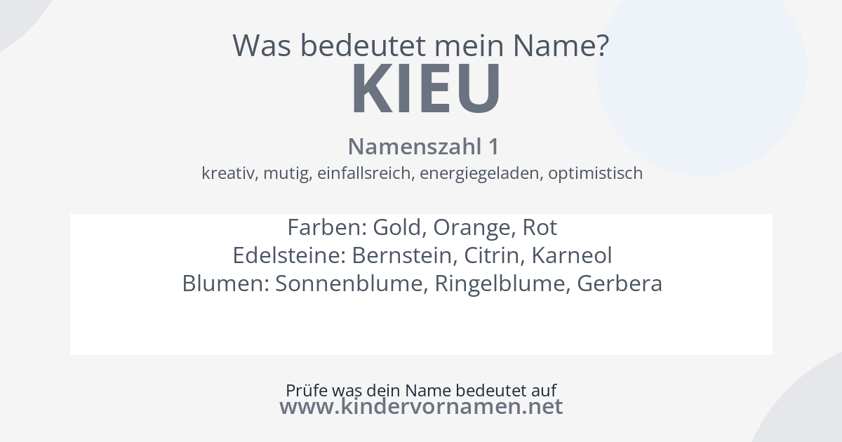 Was bedeutet der Name Kieu?