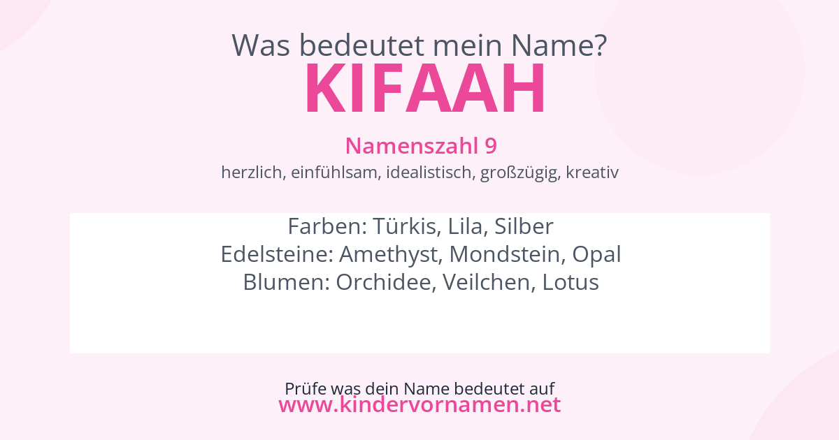 Was bedeutet der Name Kifaah?