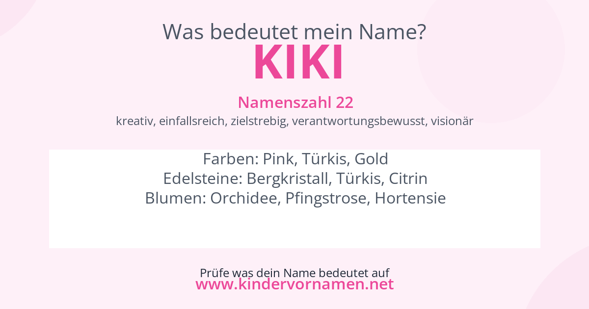 Was bedeutet der Name Kiki?