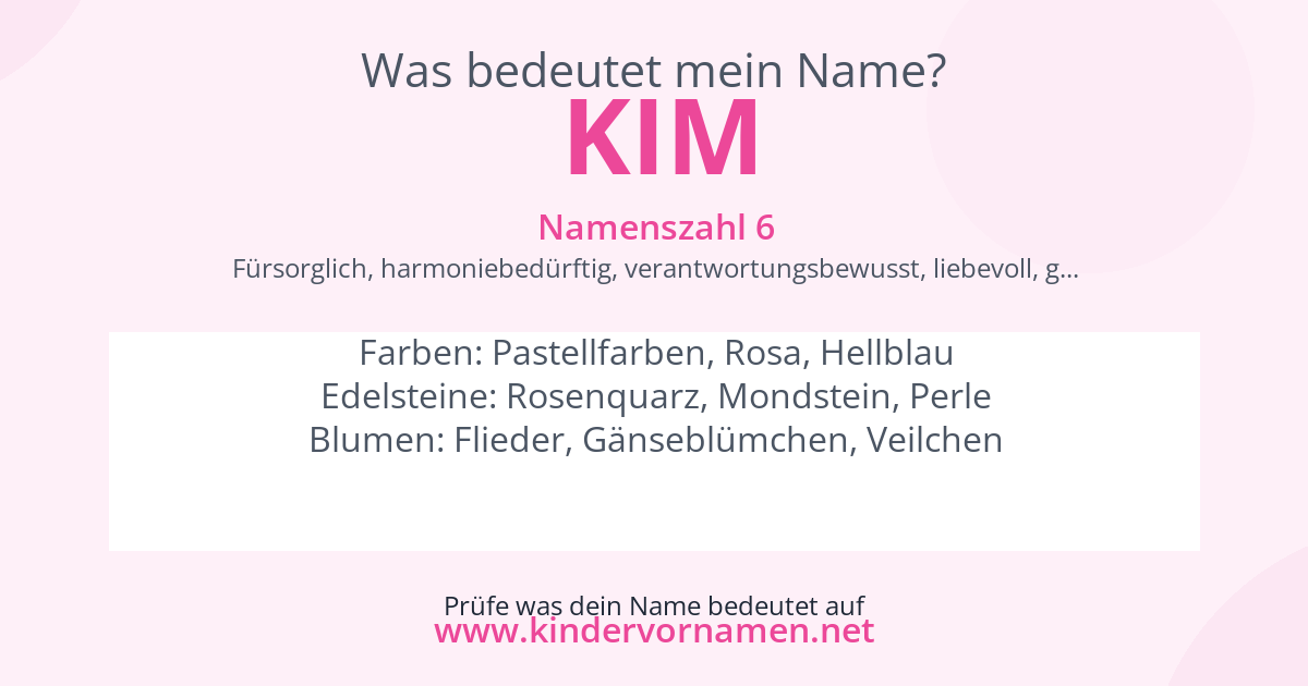 Was bedeutet der Name Kim?