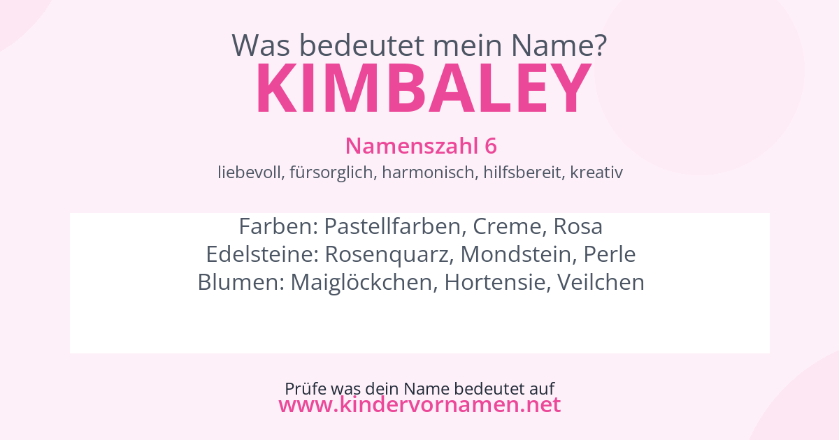Was bedeutet der Name Kimbaley?