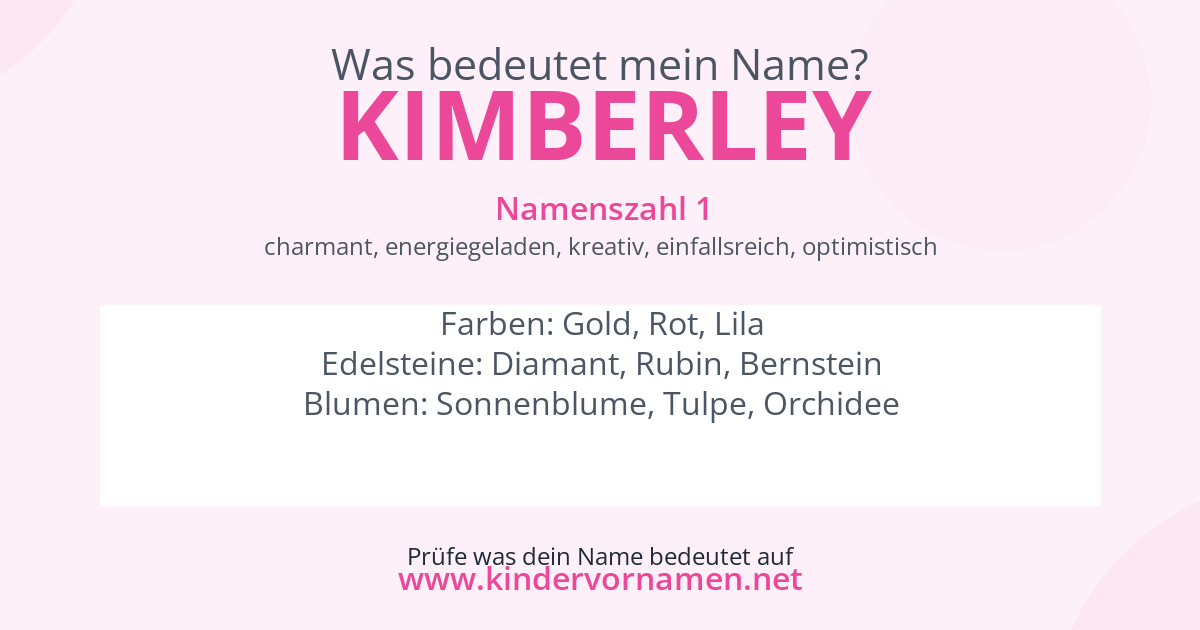 Was bedeutet der Name Kimberley?