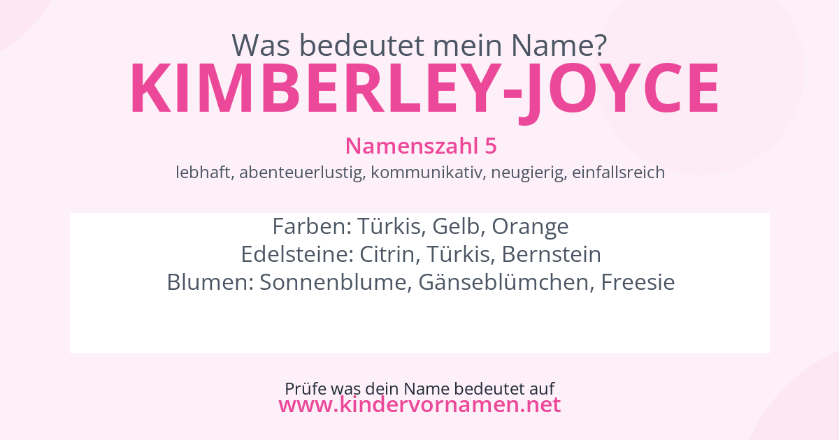 Was bedeutet der Name Kimberley-Joyce?
