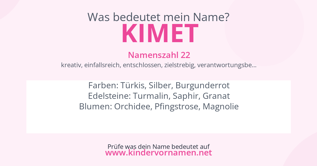 Was bedeutet der Name Kimet?