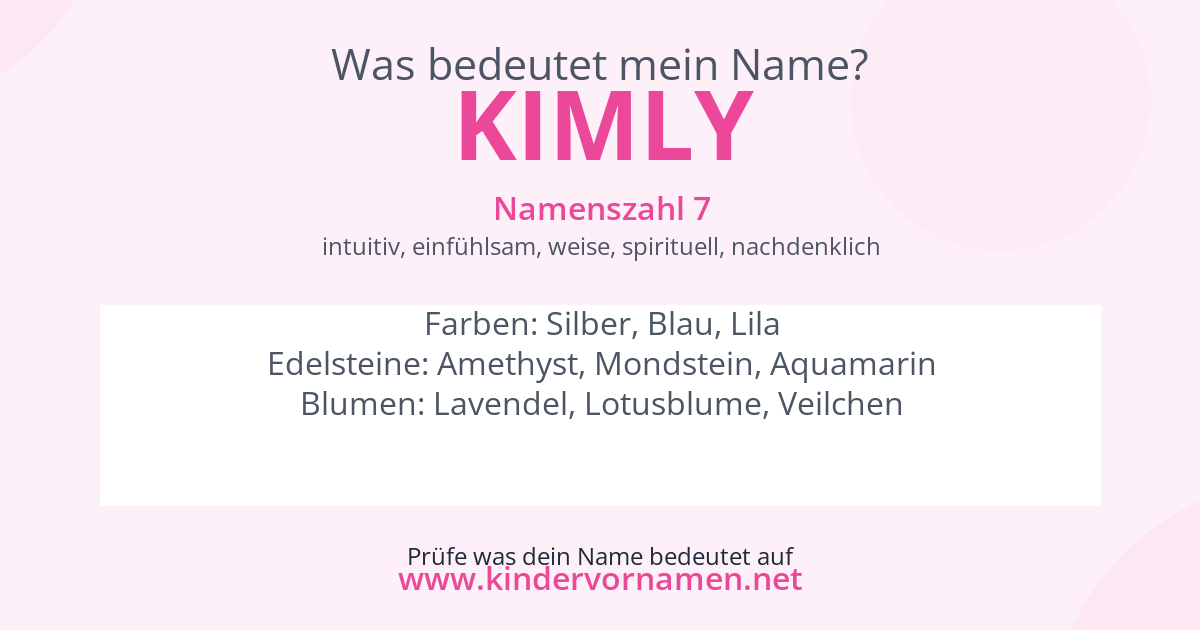 Was bedeutet der Name Kimly?