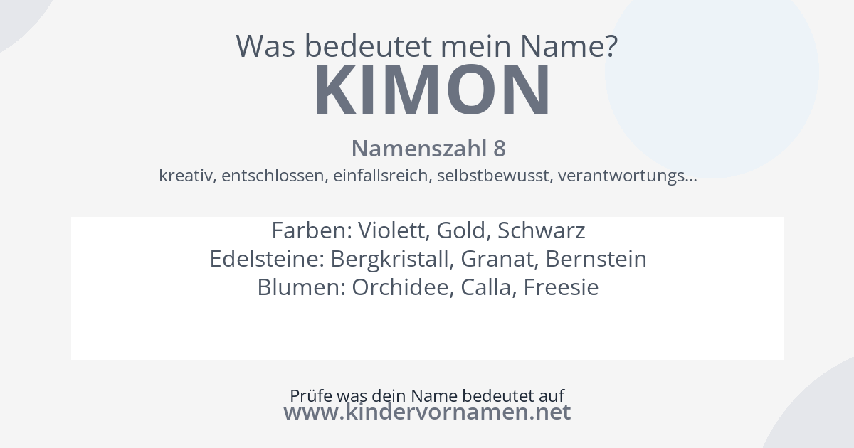Was bedeutet der Name Kimon?