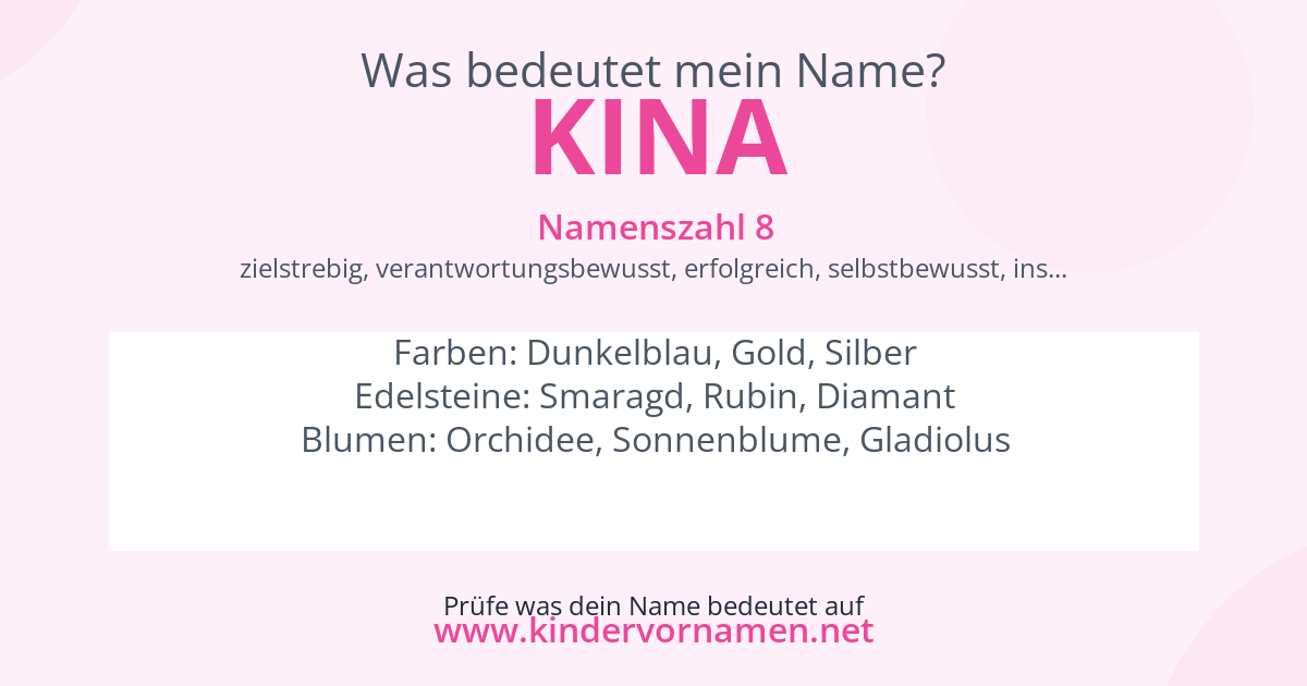Was bedeutet der Name Kina?
