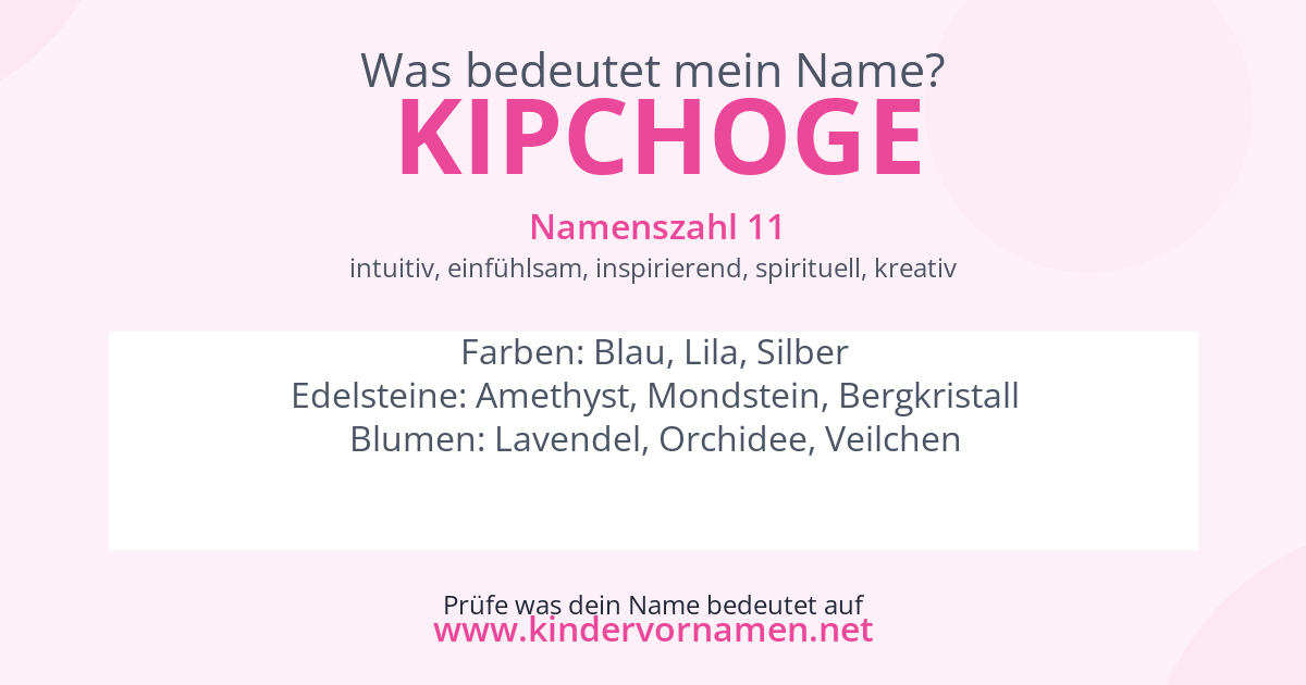 Was bedeutet der Name Kipchoge?