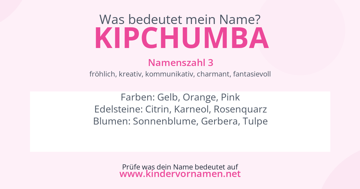 Was bedeutet der Name Kipchumba?