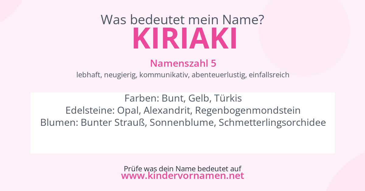Was bedeutet der Name Kiriaki?