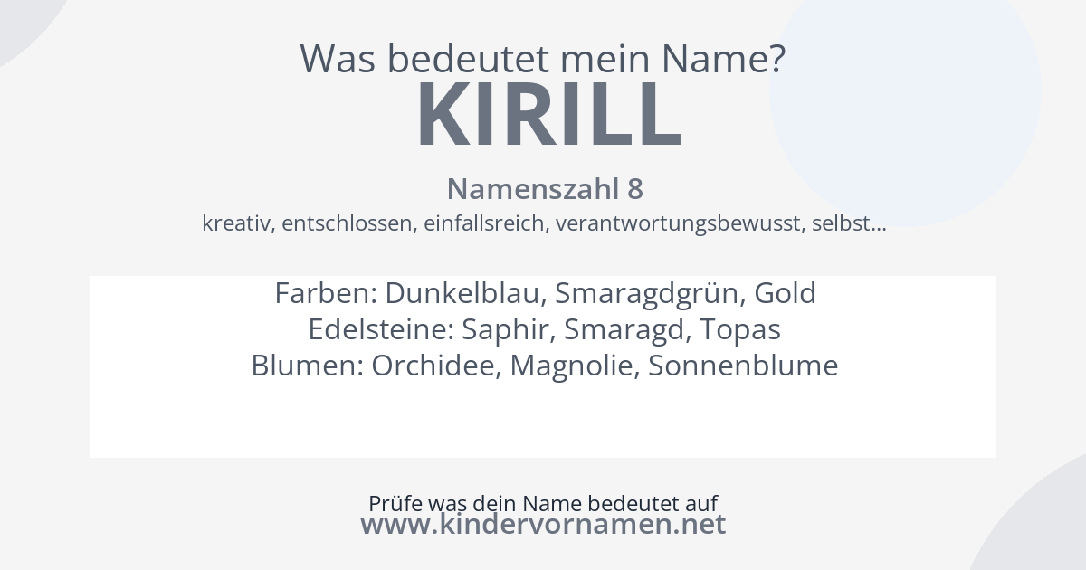 Was bedeutet der Name Kirill?