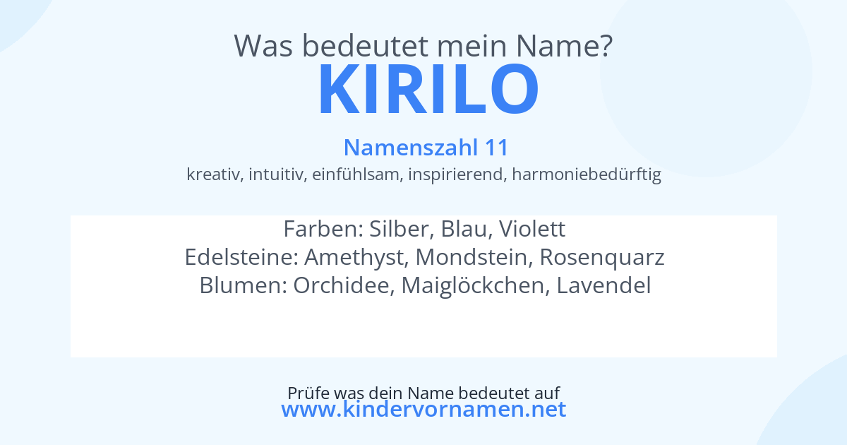 Was bedeutet der Name Kirilo?