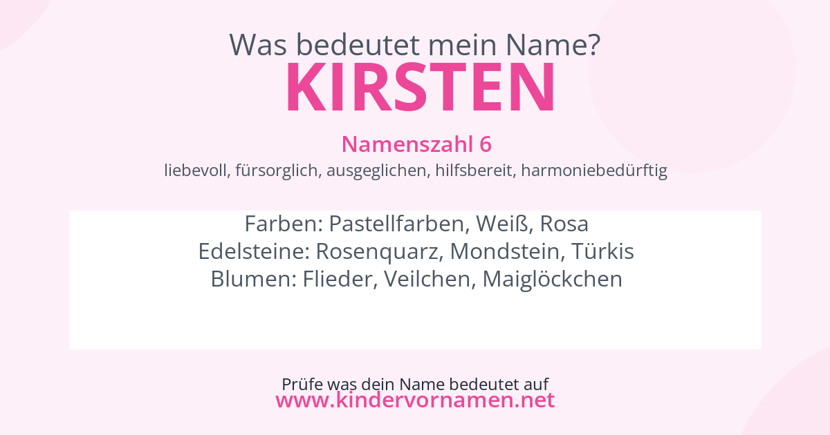 Was bedeutet der Name Kirsten?