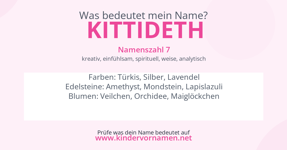 Was bedeutet der Name Kittideth?