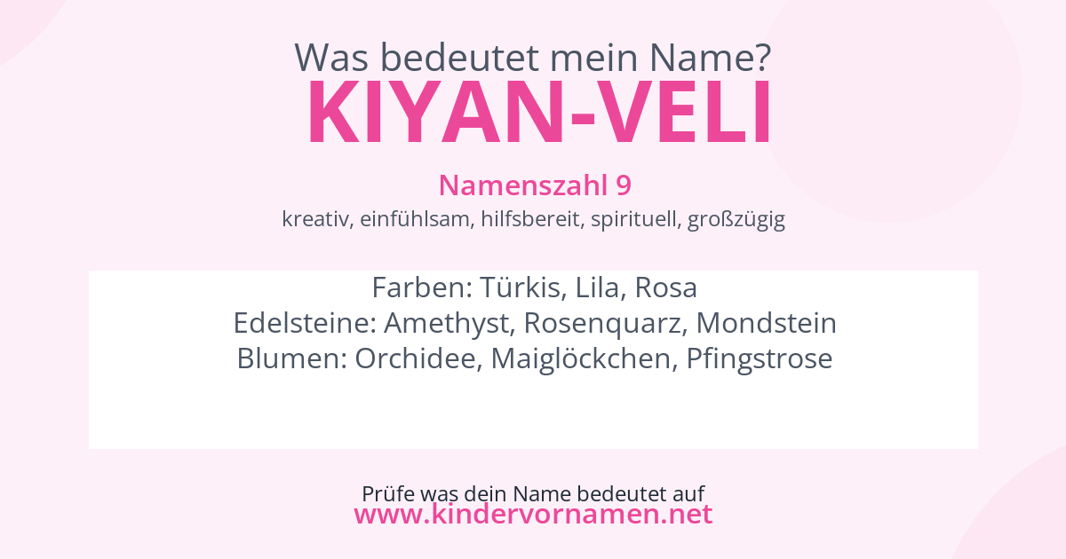 Was bedeutet der Name Kiyan-Veli?