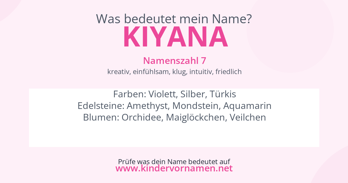 Was bedeutet der Name Kiyana?