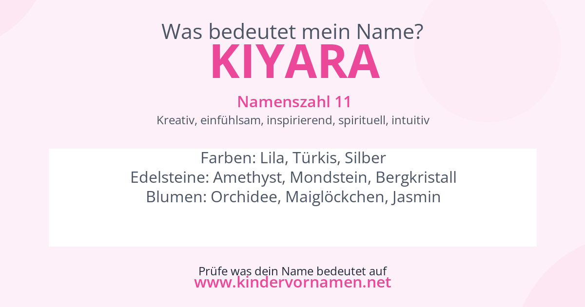 Was bedeutet der Name Kiyara?