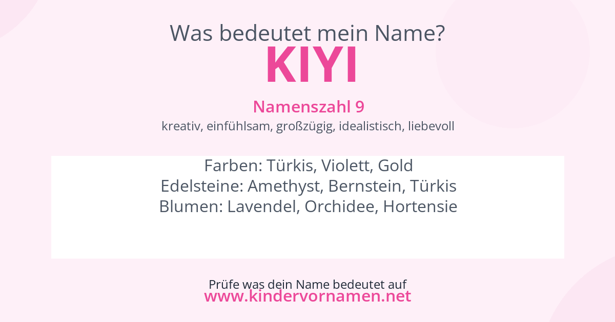 Was bedeutet der Name Kiyi?