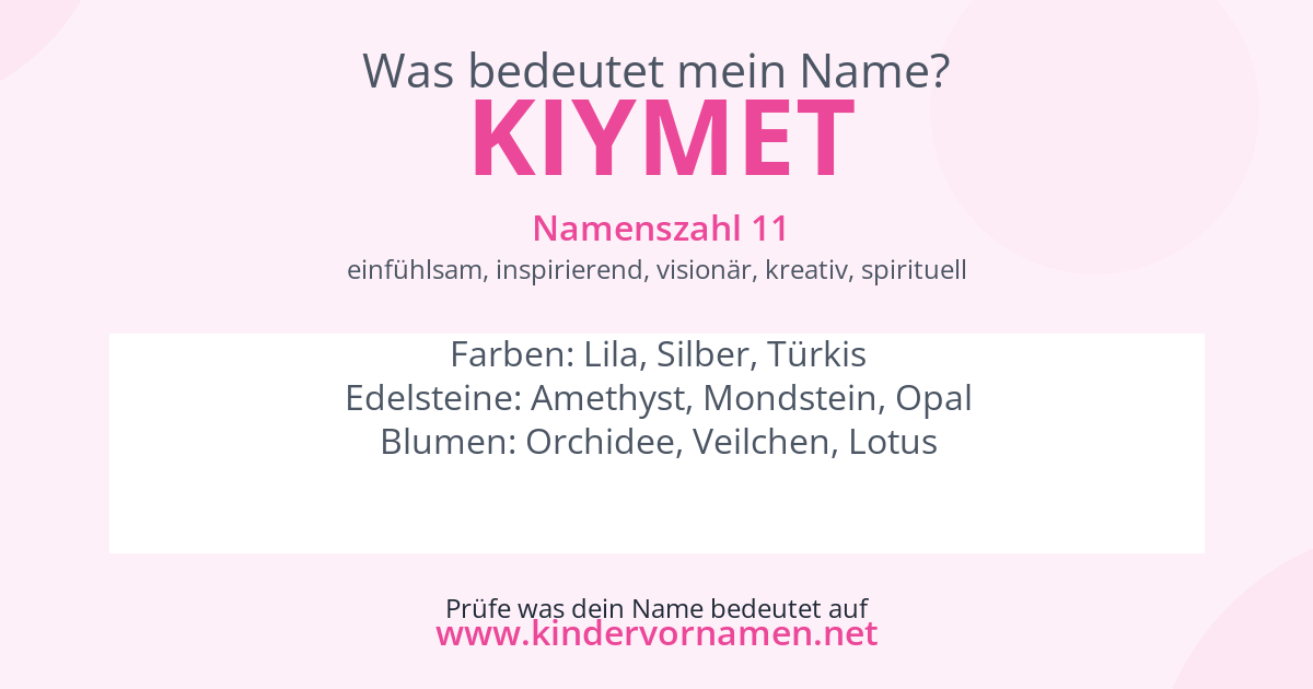 Was bedeutet der Name Kiymet?