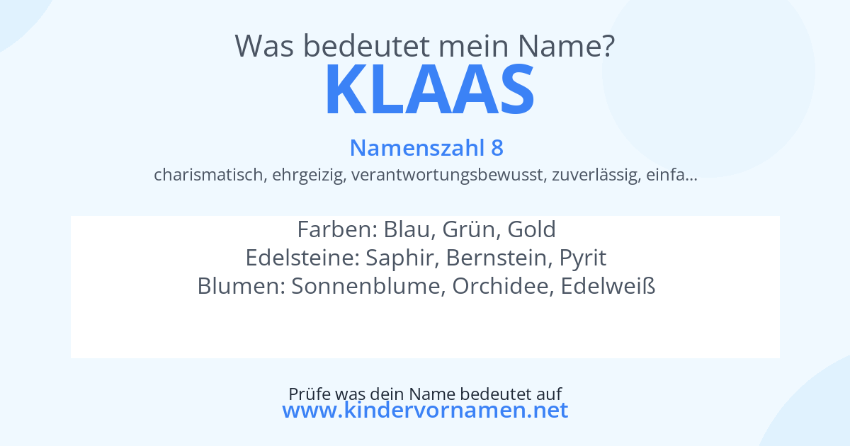 Was bedeutet der Name Klaas?