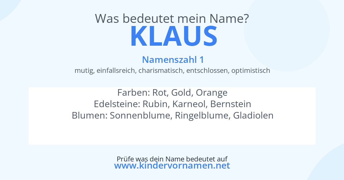 Was bedeutet der Name Klaus?
