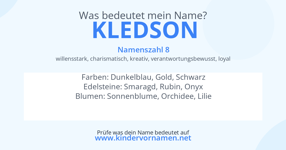 Was bedeutet der Name Kledson?