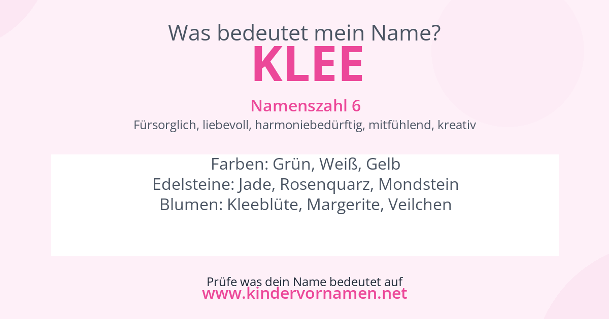 Was bedeutet der Name Klee?