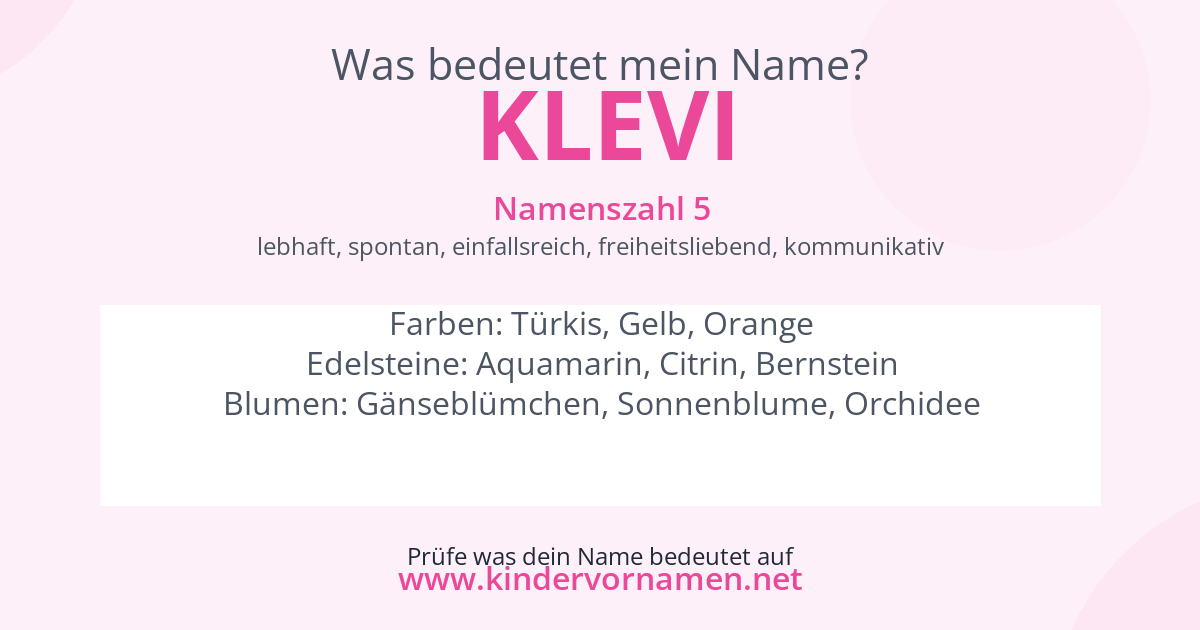 Was bedeutet der Name Klevi?