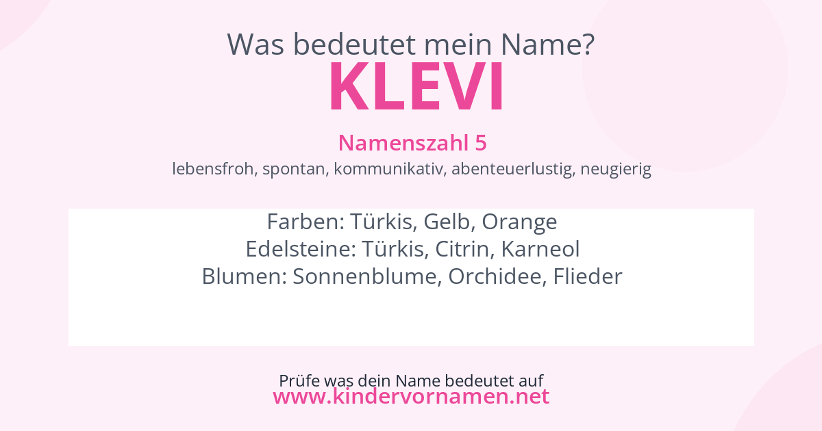 Was bedeutet der Name Klevi?