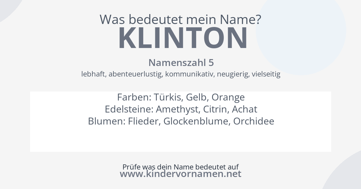 Was bedeutet der Name Klinton?