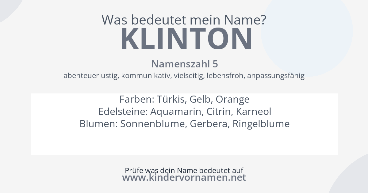 Was bedeutet der Name Klinton?