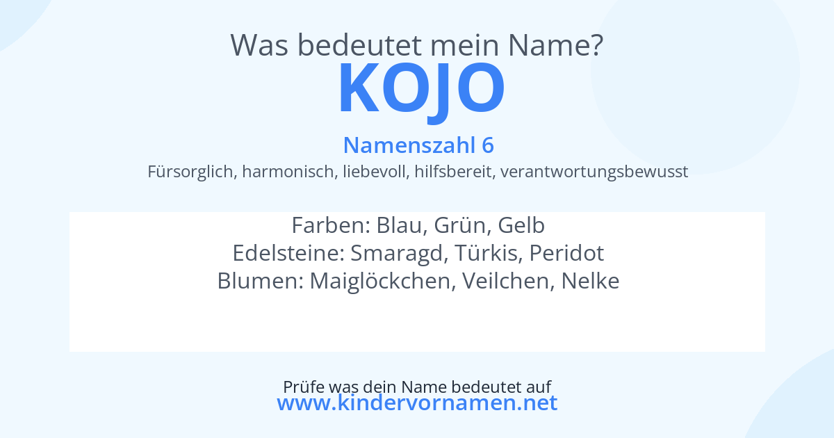 Was bedeutet der Name Kojo?