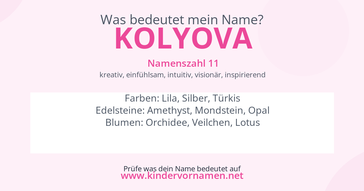 Was bedeutet der Name Kolyova?