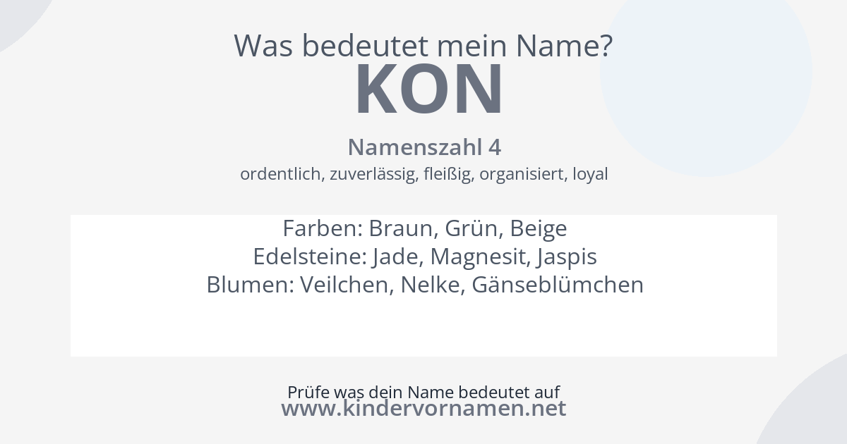 Was bedeutet der Name Kon?