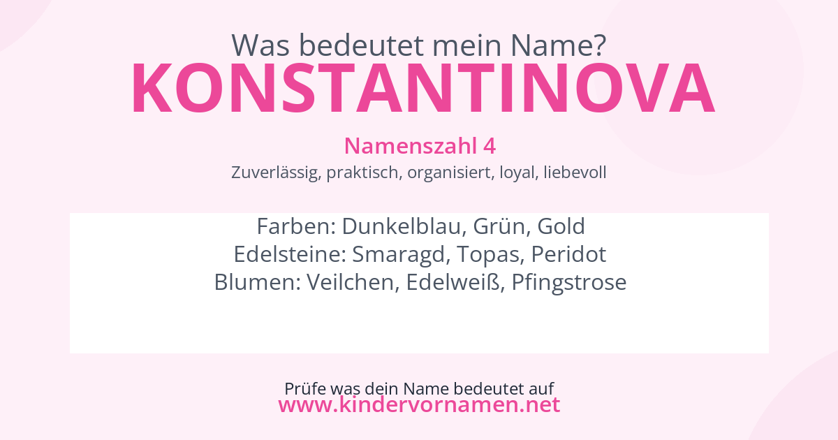 Was bedeutet der Name Konstantinova?
