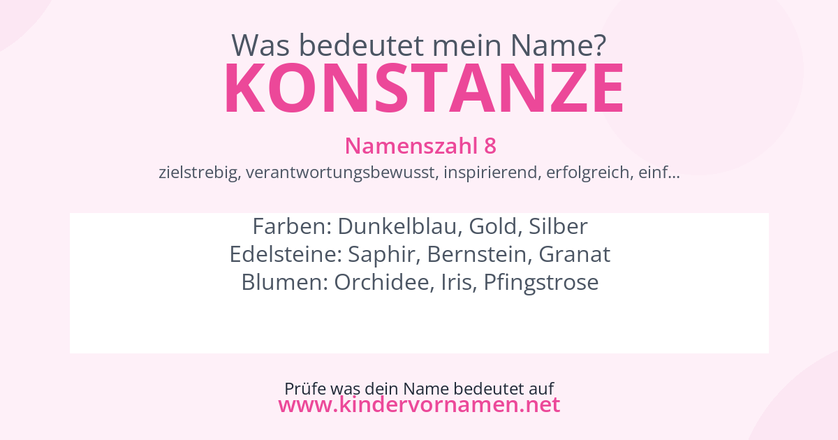 Was bedeutet der Name Konstanze?