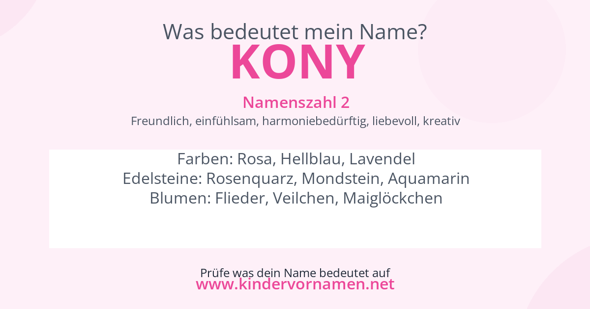 Was bedeutet der Name Kony?