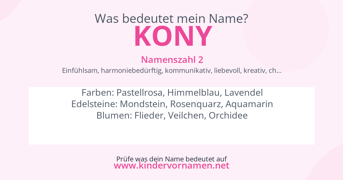 Was bedeutet der Name Kony?