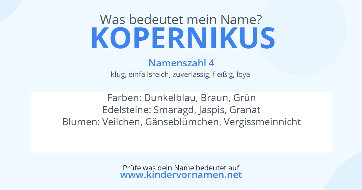Was bedeutet der Name Kopernikus?