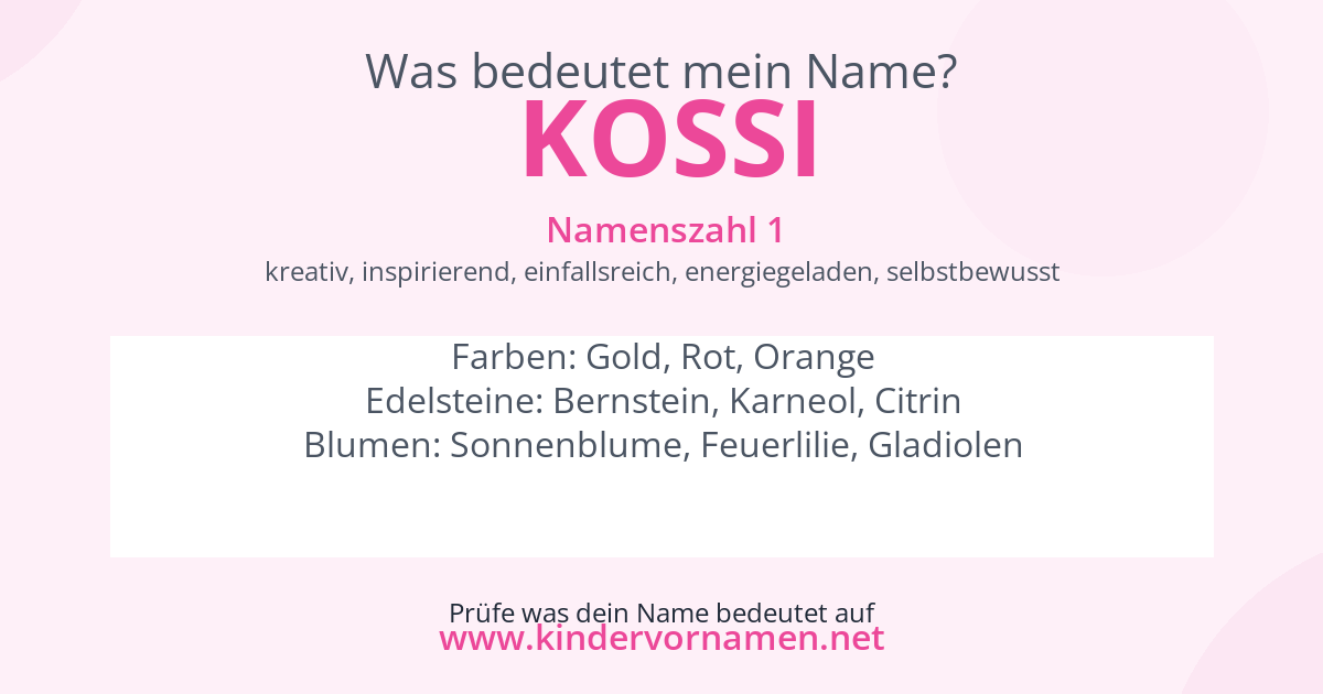 Was bedeutet der Name Kossi?